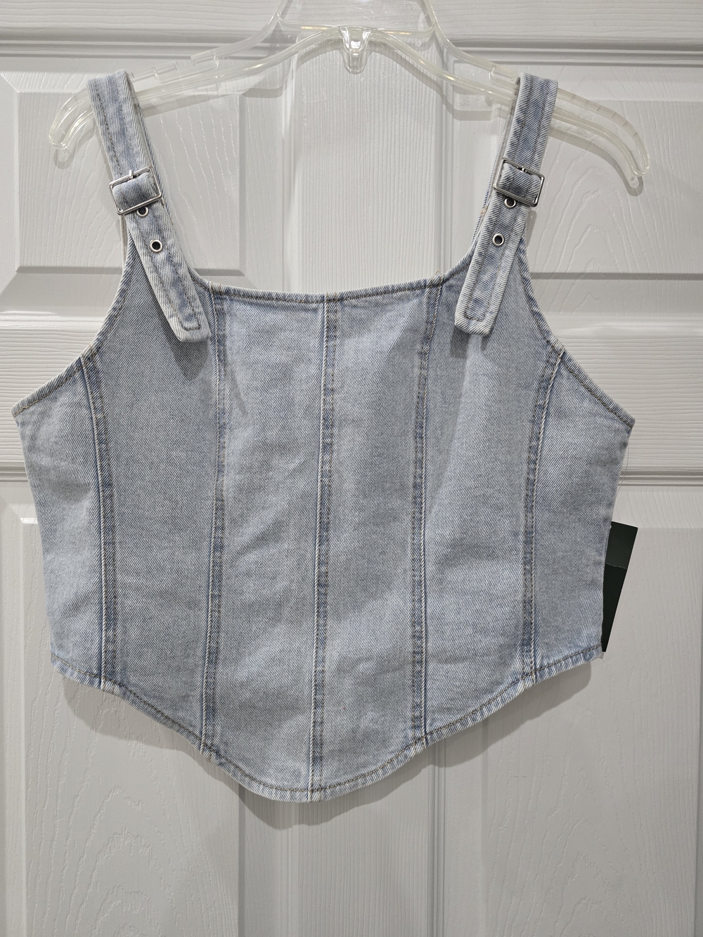 Wild Fable Light Wash Denim Corset Tank Top Size L